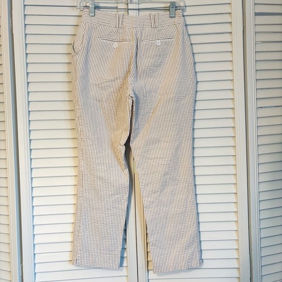 Vintage Spiegel Seersucker Striped Pants Tan and White  Size 2 - Picture 3 of 5